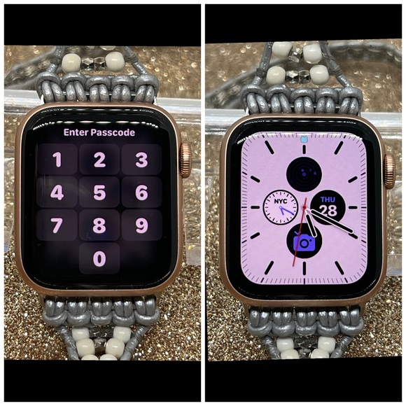 Apple Watch SE w/Beautifully Hand-beaded Boho Wrap Strap - Picture 6 of 7